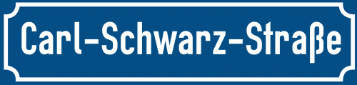 Straßenschild Carl-Schwarz-Straße