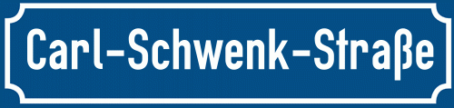 Straßenschild Carl-Schwenk-Straße
