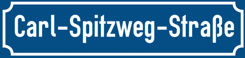 Straßenschild Carl-Spitzweg-Straße zum kostenlosen Download
