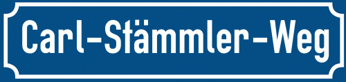 Straßenschild Carl-Stämmler-Weg