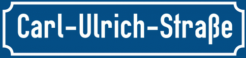 Straßenschild Carl-Ulrich-Straße