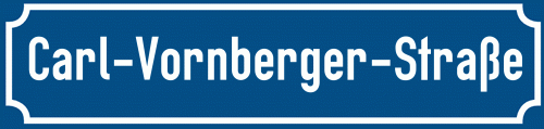 Straßenschild Carl-Vornberger-Straße zum kostenlosen Download
