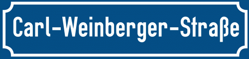 Straßenschild Carl-Weinberger-Straße zum kostenlosen Download
