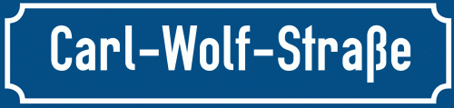 Straßenschild Carl-Wolf-Straße