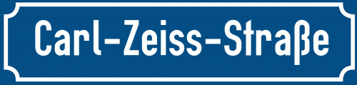 Straßenschild Carl-Zeiss-Straße zum kostenlosen Download