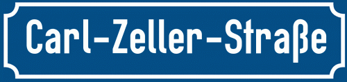 Straßenschild Carl-Zeller-Straße