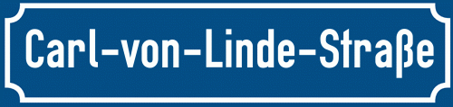 Straßenschild Carl-von-Linde-Straße