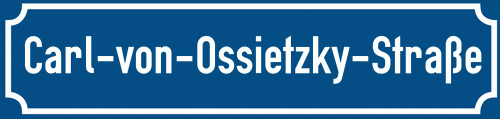 Straßenschild Carl-von-Ossietzky-Straße zum kostenlosen Download