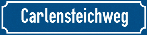 Straßenschild Carlensteichweg