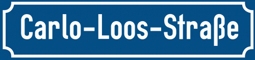 Straßenschild Carlo-Loos-Straße