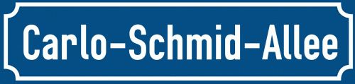Straßenschild Carlo-Schmid-Allee zum kostenlosen Download
