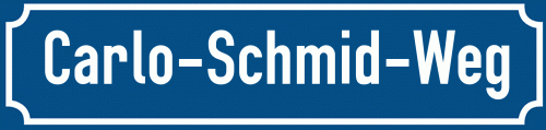Straßenschild Carlo-Schmid-Weg
