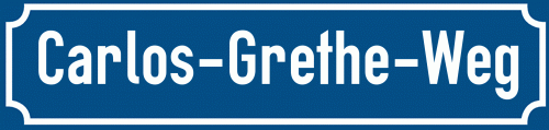 Straßenschild Carlos-Grethe-Weg