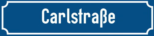 Straßenschild Carlstraße zum kostenlosen Download