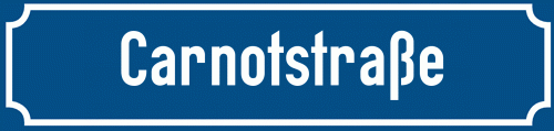 Straßenschild Carnotstraße zum kostenlosen Download