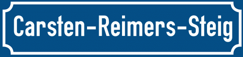 Straßenschild Carsten-Reimers-Steig