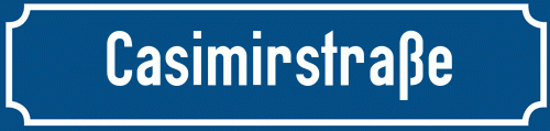 Straßenschild Casimirstraße