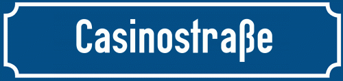 Straßenschild Casinostraße zum kostenlosen Download