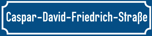Straßenschild Caspar-David-Friedrich-Straße zum kostenlosen Download