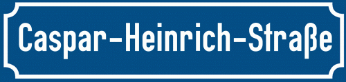 Straßenschild Caspar-Heinrich-Straße