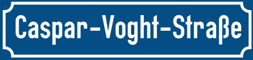 Straßenschild Caspar-Voght-Straße