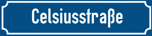Straßenschild Celsiusstraße