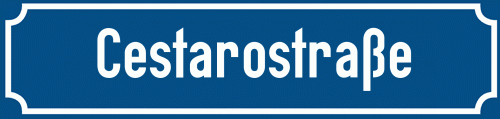 Straßenschild Cestarostraße