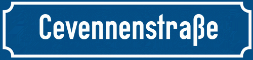 Straßenschild Cevennenstraße zum kostenlosen Download