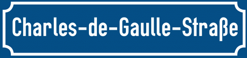 Straßenschild Charles-de-Gaulle-Straße