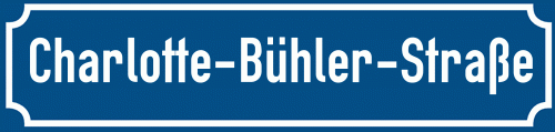 Straßenschild Charlotte-Bühler-Straße