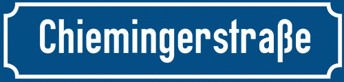 Straßenschild Chiemingerstraße zum kostenlosen Download