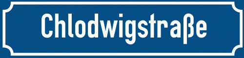 Straßenschild Chlodwigstraße zum kostenlosen Download