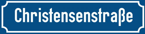 Straßenschild Christensenstraße zum kostenlosen Download