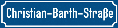 Straßenschild Christian-Barth-Straße