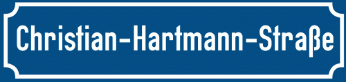 Straßenschild Christian-Hartmann-Straße