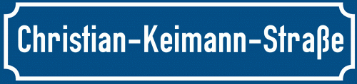 Straßenschild Christian-Keimann-Straße