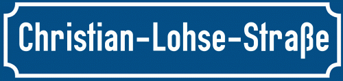 Straßenschild Christian-Lohse-Straße