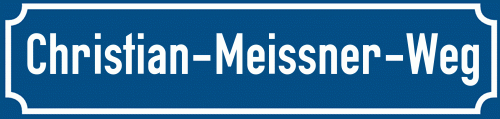 Straßenschild Christian-Meissner-Weg zum kostenlosen Download