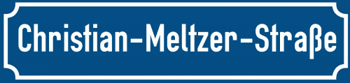 Straßenschild Christian-Meltzer-Straße