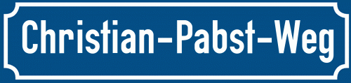 Straßenschild Christian-Pabst-Weg