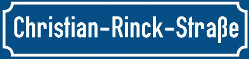 Straßenschild Christian-Rinck-Straße