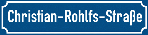 Straßenschild Christian-Rohlfs-Straße