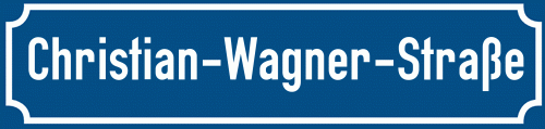 Straßenschild Christian-Wagner-Straße