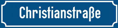 Straßenschild Christianstraße zum kostenlosen Download