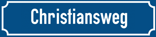 Straßenschild Christiansweg zum kostenlosen Download