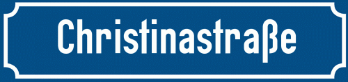 Straßenschild Christinastraße