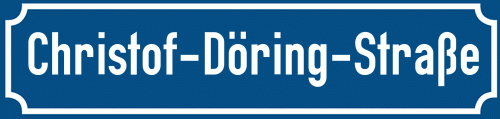 Straßenschild Christof-Döring-Straße zum kostenlosen Download