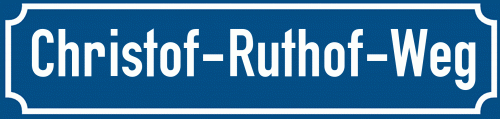 Straßenschild Christof-Ruthof-Weg zum kostenlosen Download