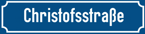 Straßenschild Christofsstraße zum kostenlosen Download