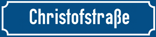 Straßenschild Christofstraße zum kostenlosen Download